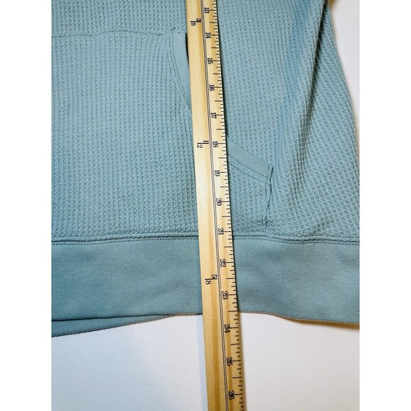 Aerie Hoodie Pullover Waffle Knit Oversized Sage Green Sweatshirt SMALL - Picture 10 of 11